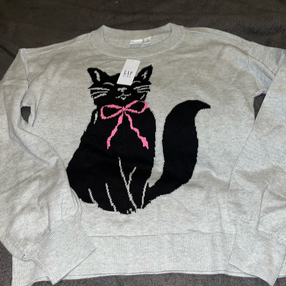 GAP Kids Gray Sweater with Black Design